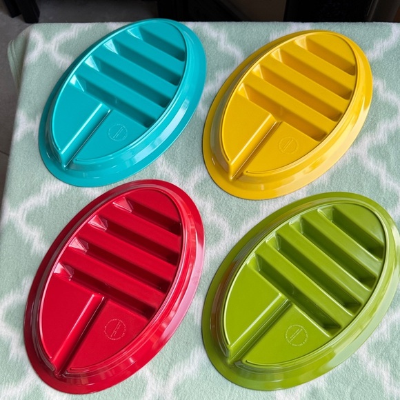 NEW Colorful Divided Taco serving Trays - Picture 2 of 4